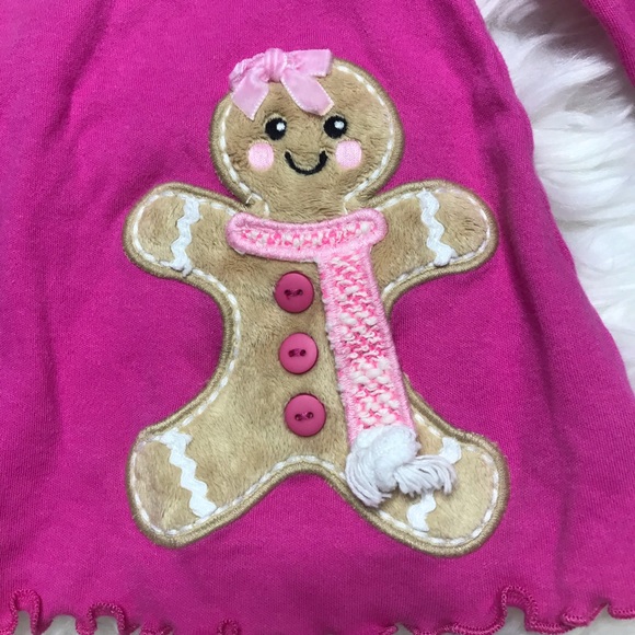 5/$25! Molly & Millie pink gingerbread man top size 12 months - Picture 2 of 5